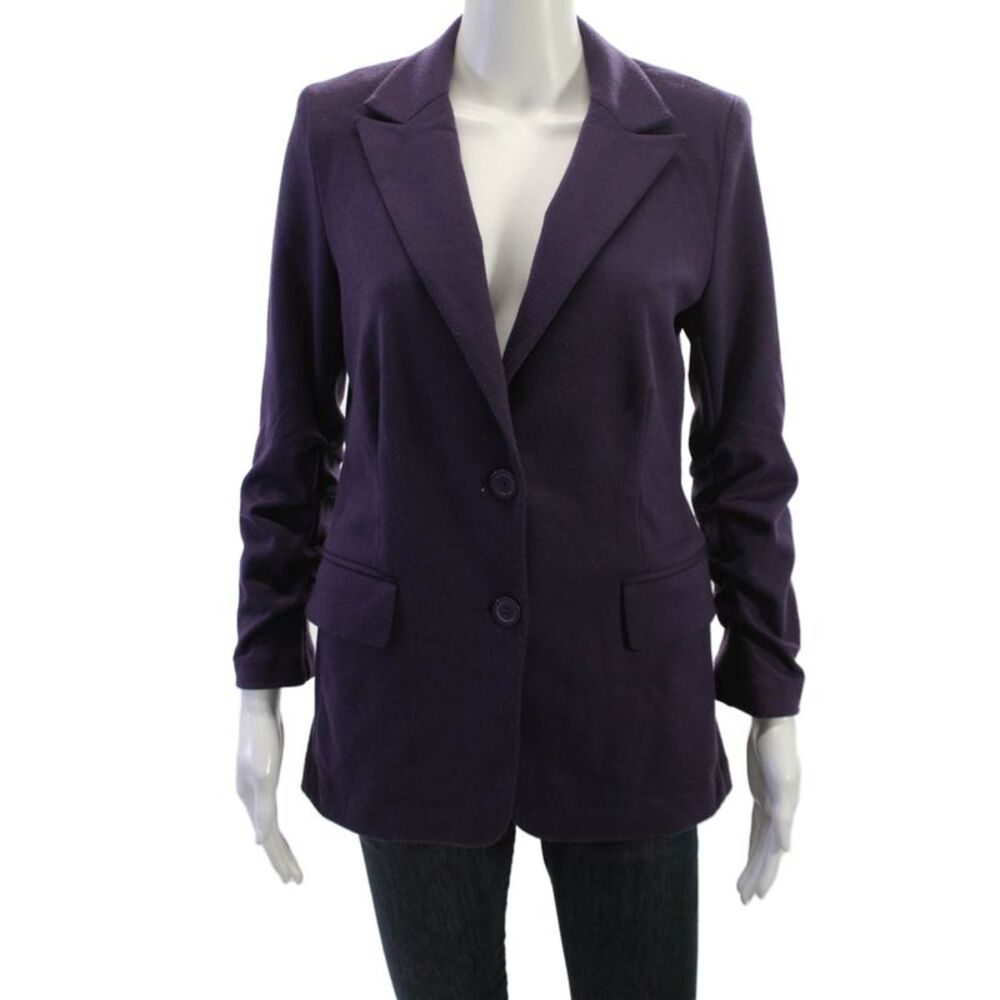 Michael Michael Kors Womens Two Button Unlined Long Sleeve Blazer Purple Size S